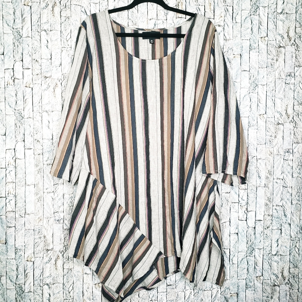 Jones & Co Linen Blend Asymmetric Tunix 2X